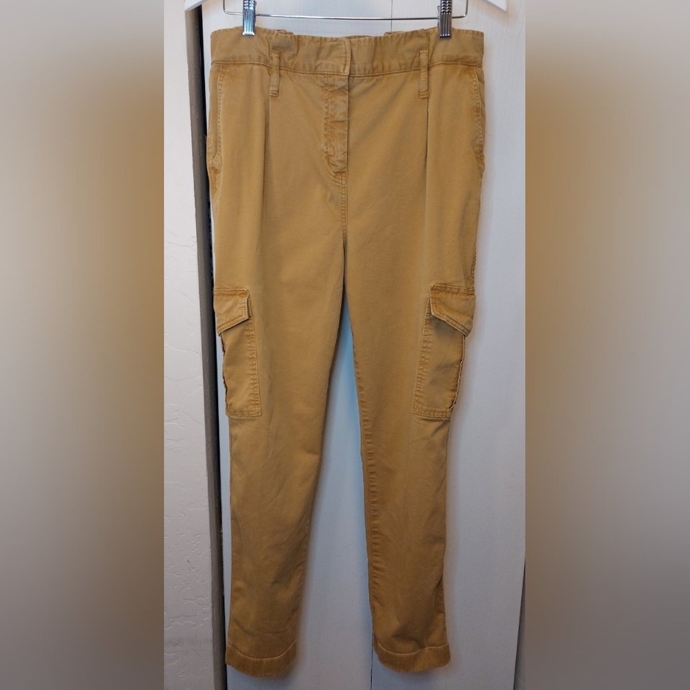 Boden Utility Cargo Pants Women Size 10R Pleated Camel Brown Trouser Paperbag